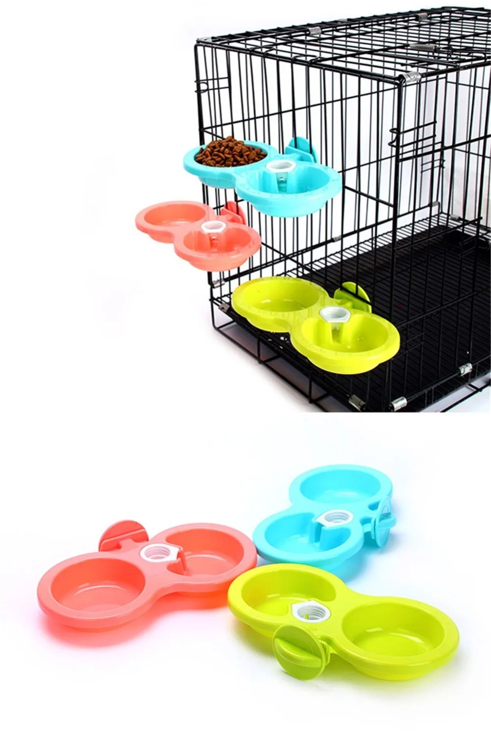 Пластиковые домашние Собаки Кошки висячие тарелки миски кормушка для клетки Кормление полив нетоксичный материал большая собака диспенсер воды для миски
