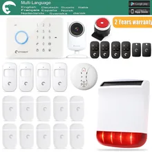 Etiger Android/IOS Energía Solar Al Aire Libre Sirena eTIGER GSM/PSTN Sistema de Alarma Antirrobo Para la Seguridad Casera WiFi Red cámara