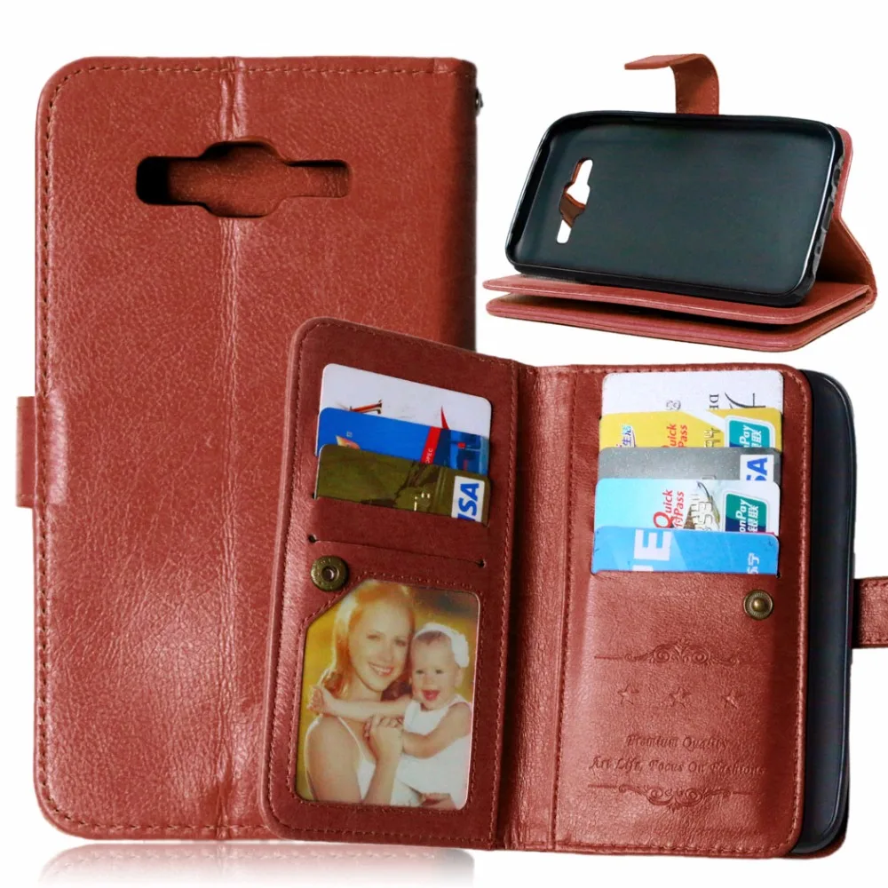 9 Card Slot Flip Wallet Case for Samsung Galaxy J1 mini J2