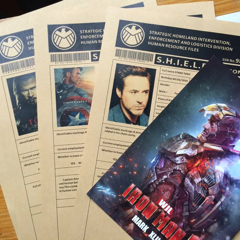 Agents of SHIELD a4 document Kraft file Folder shool archive paper folder office file Bag Stationery Accessory Cosplay file folder organizer