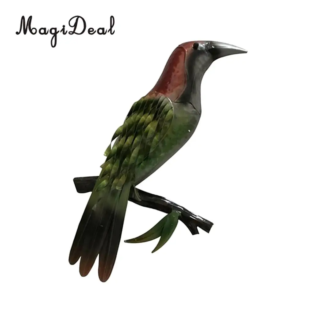 Iron Wall Decor Stand Bird Figurine Miniature Fairy Garden Decoration Figures Statue Ornament
