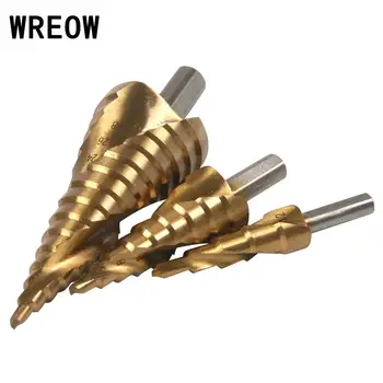 

4-32 mm HSS Titanium Coated Step Drill Bit Drilling Power Tools for Metal High Speed Steel Wood Hole Cutter Step Cone Drill
