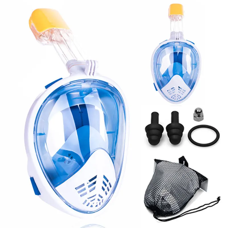 【Hot】Diving Mask Underwater Scuba Anti Fog Full Face Snorkeling Mask Women Men Kids Swimming Snorkel Diving Equipment - Цвет: B-Blue