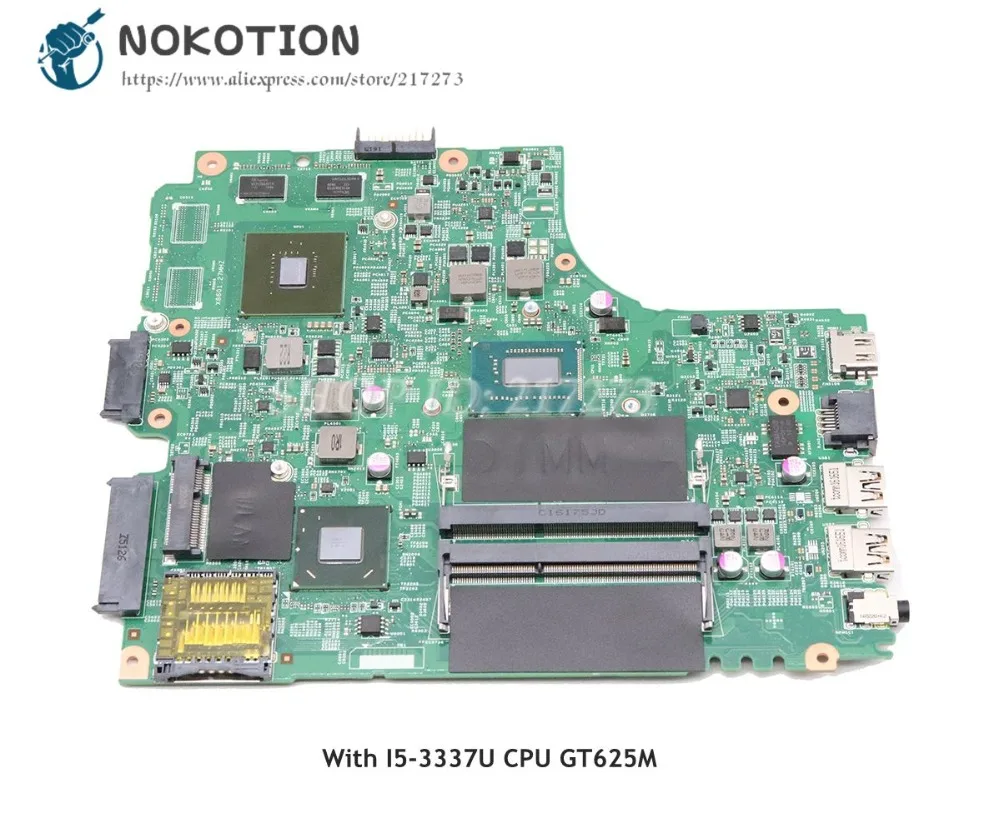 NOKOTION для Dell Inspiron 15R 3421 Материнская плата ноутбука SR0XL I5-3337U Процессор DDR3 GT625M графика CN-055NJX 055NJX 55NJX основная плата