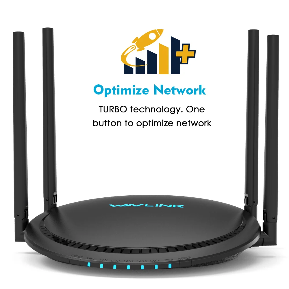 Wavlink AC1200 WiFi Router Gigabit 5Ghz WiFi Extender Booster 2.4Ghz WiFi Repeater 1200Mbps 4x5dBi Touchlink Smart Dual-Band