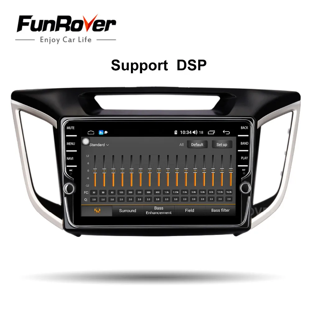 Cheap FUNROVER 8 cores Android 9.0 Car DvD GPS Multimedia Player For Hyundai Creta ix25 Car DvD Navigation Radio Video Audio  DSP RDS 1