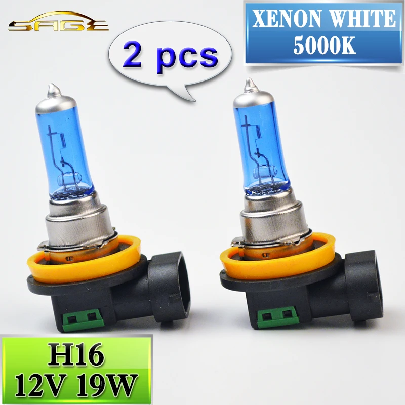 

Hippcron H16 Halogen Bulbs 12V 19W 2 PCS Super White PGJ19-3 Base 5000K Vehicle Fog Lights Clear Glass Car HeadLight Lamps