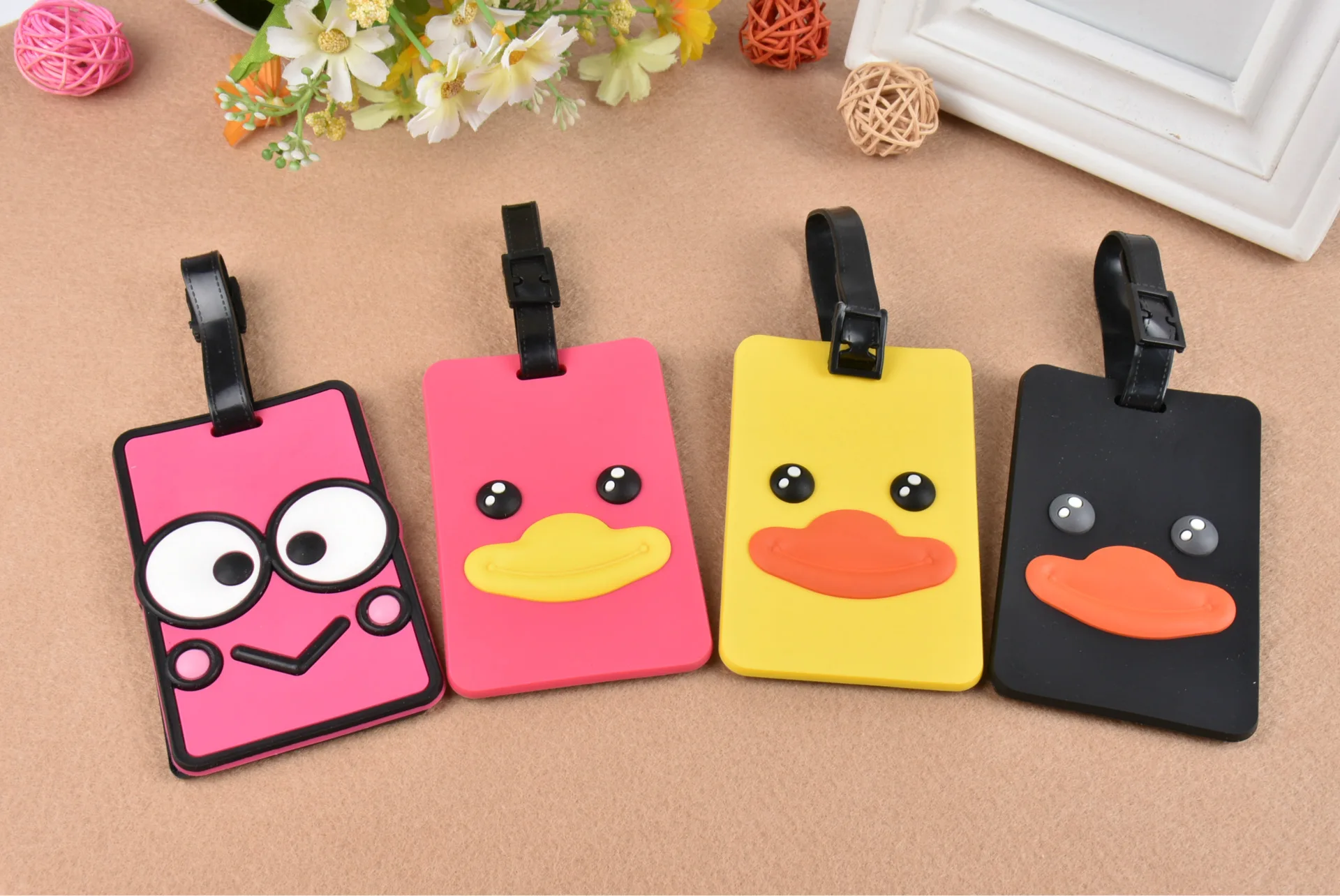 Rubber Duck Luggage Tags Bag Travel Labels For Baggage Suitcase