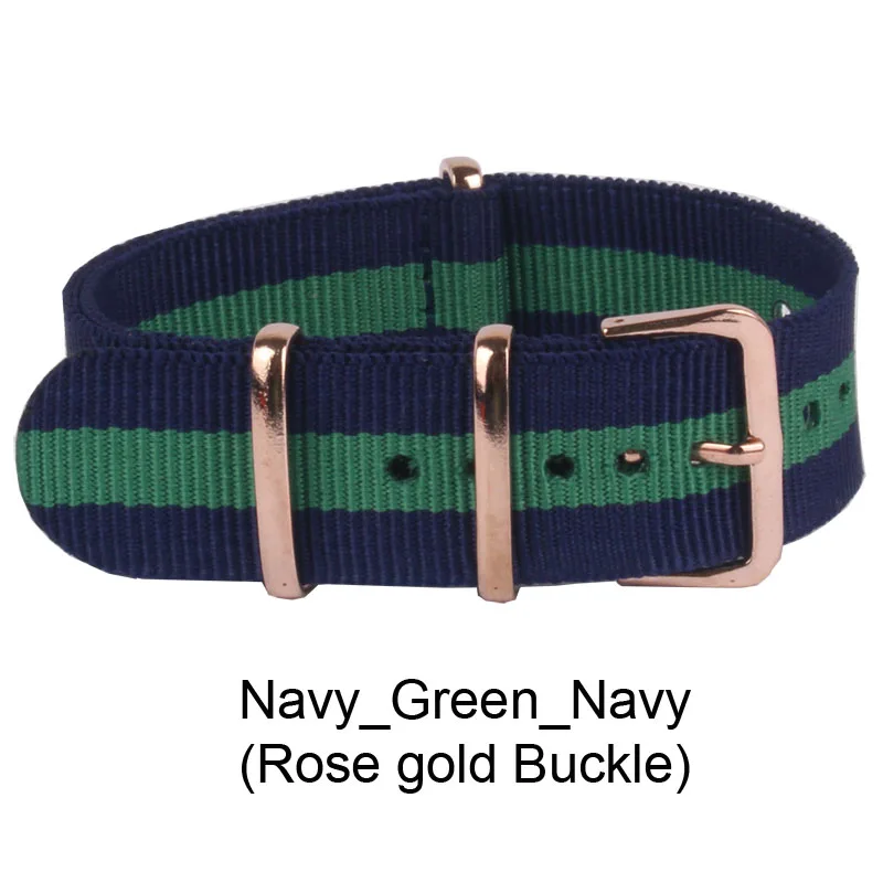 Ремешок для часов MR NENG 18, 20 мм, 22 мм, ремешок nato из розового золота с пряжкой, ремешок для часов nato, ремешок для часов, 9 цветов на выбор, ремешок для часов - Цвет ремешка: Navy Green Navy
