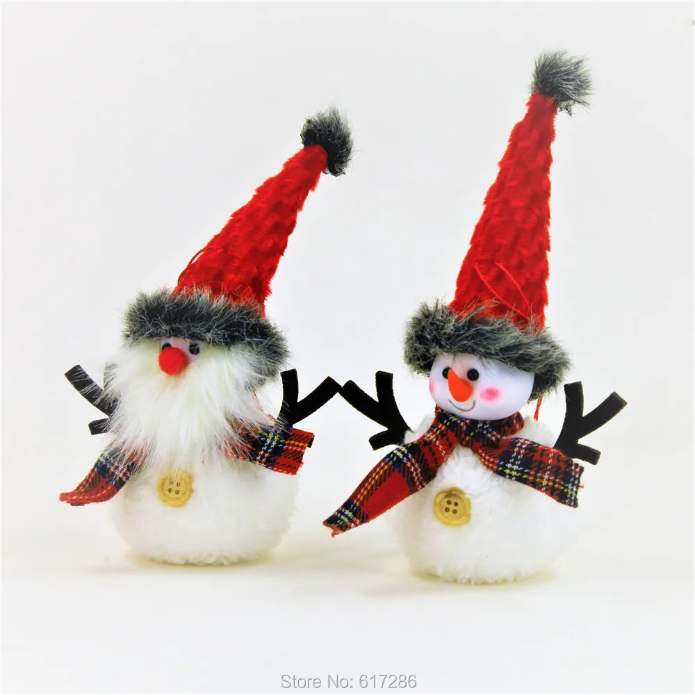 

Free shipping! 4pcs/lot lovely handicraft Christmas tree ornaments Christmas decorations Christmas gifts Santa Claus and snowman
