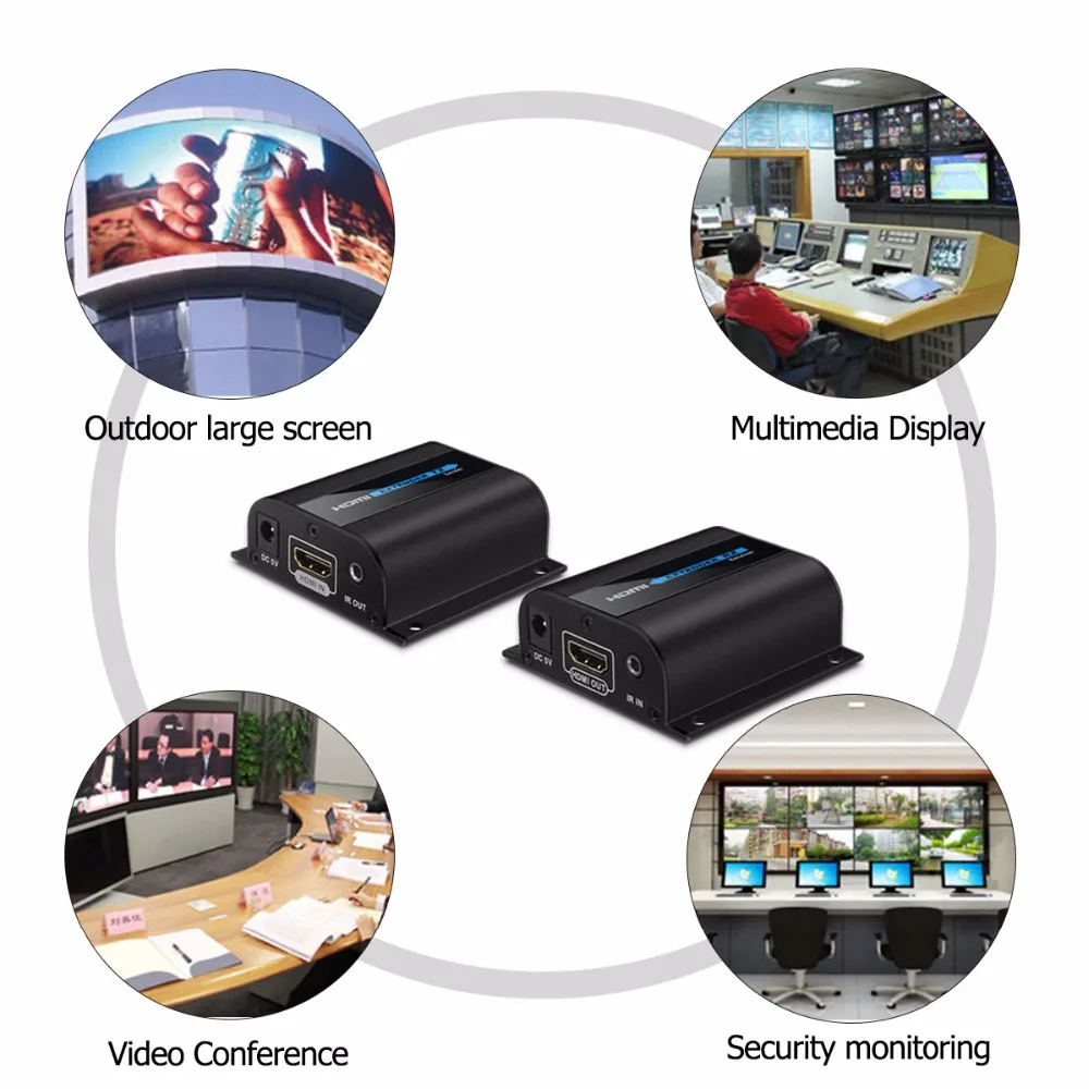 Excelvan LKV372A HDMI Extender Transmitter HD 1080P TXRX 60M with IR Control CAT6 RJ45 Signal Network Ethernet Cable Support 3D (4)