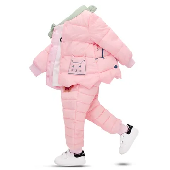 

Autumn and Winter New Children's Down Set Children's Cotton Suit Girls Baby Liner Trousers Jacket Down Cotton Two-piece