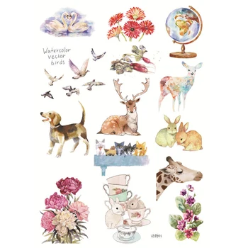 

Uncut A5 Animal World Decorative Sticker Set Diary Album Label Sticker DIY Scrapbooking Stationery Stickers Escolar TZ122