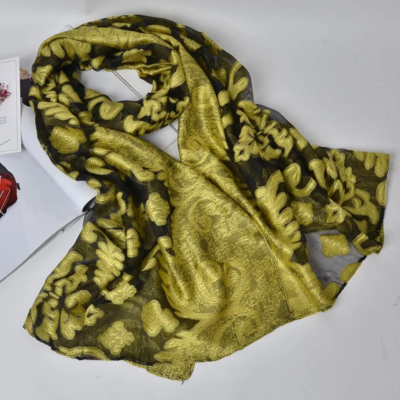 Лидер продаж; Новинка хиджаб зима шарф Для женщин кружева пряжи градиент Tie-Dyed цветок и шарфы пляжные полотенца бандана Sftd03 - Цвет: 10