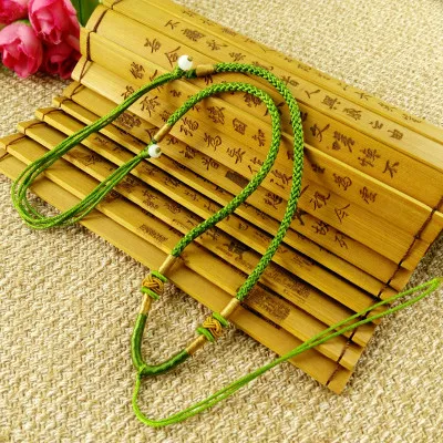 5 шт. ручное вязанное ожерелье шелковая нить узел шнур для кулона-толстый шнур ананас узел - Цвет: Light army green