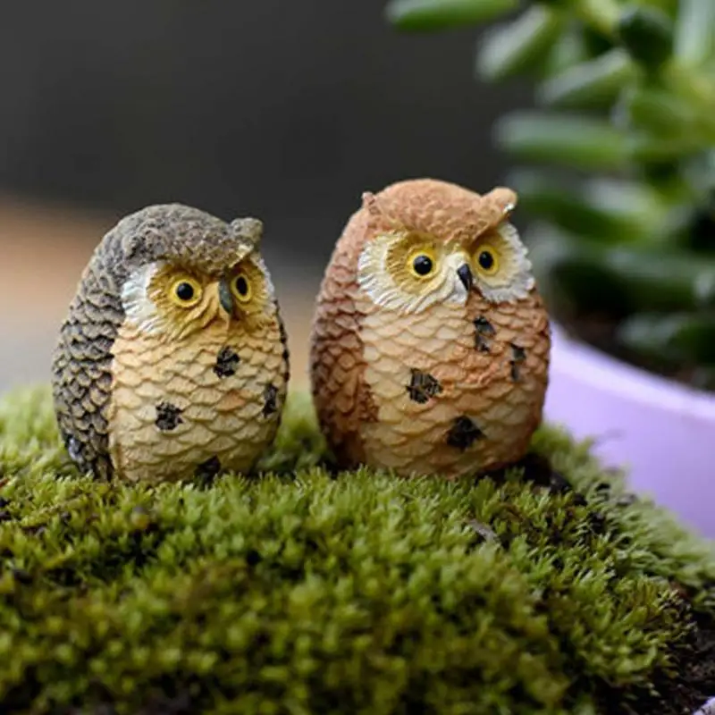 

4pcs/lot Miniature Owls Fairy Garden Bonsai Craft Terrarium Figurine Potted Plants Landscape Decorative Miniatures #0526