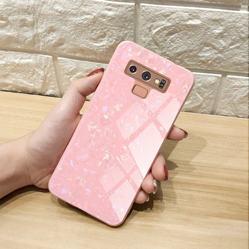 

Alxun For Samsung Galaxy Note 9 Case Note8 Coque Anti-scratch Conch Style Tempered Glass Back Cover For Samsung Galaxy S8S9 Plus