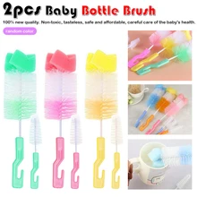 Случайный цвет 2 шт. щетка для детской бутылочки мойка бутылка щетка для сосков инструмент губка чистящий набор Детские продукты оптом