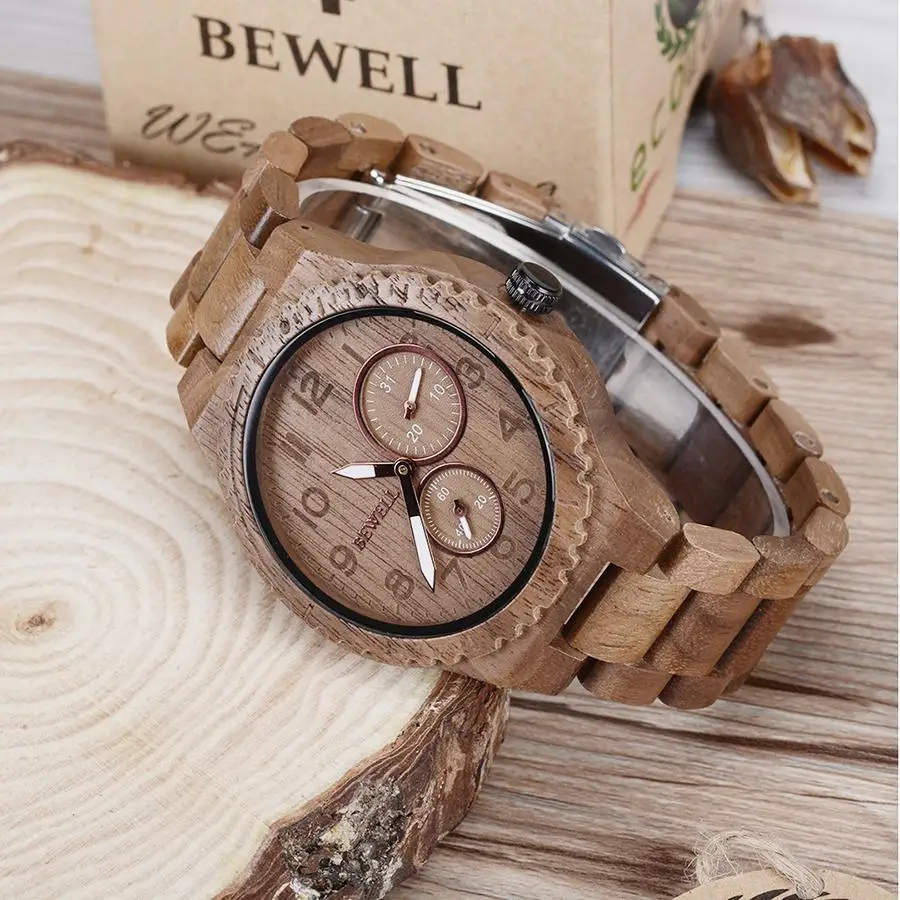 analogue quartz wooden watches