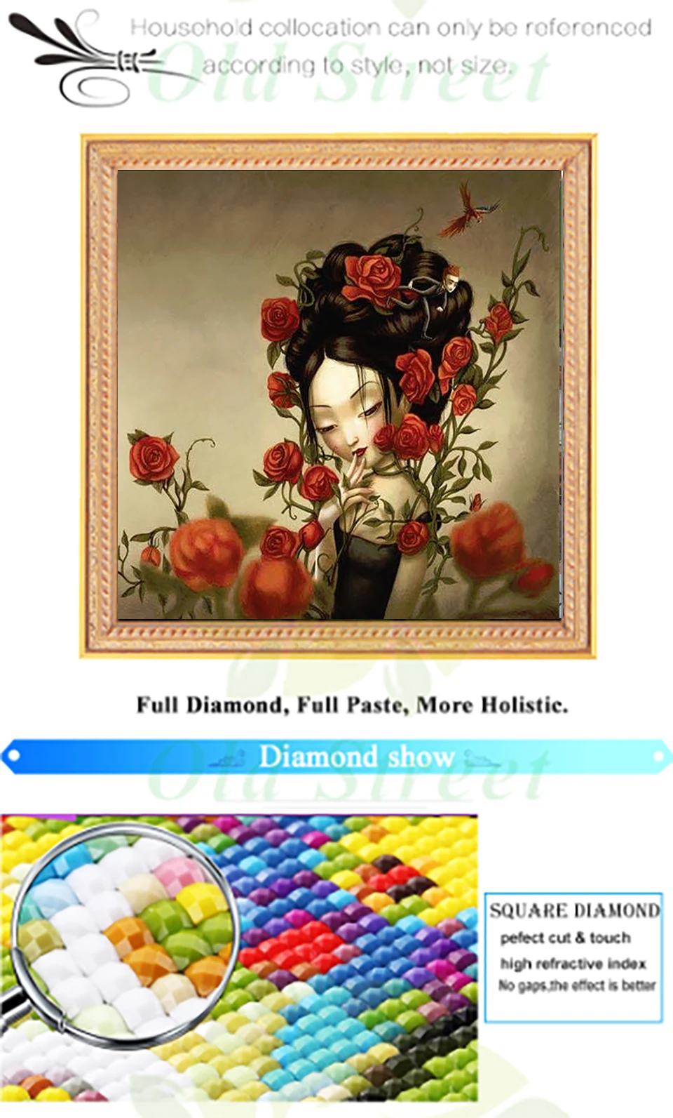 LaoJieYuan 5D DIY Алмазная вышивка полный квадратный Алмазный Вышивка крестиком Роза девушка горный хрусталь мозаика живопись дома