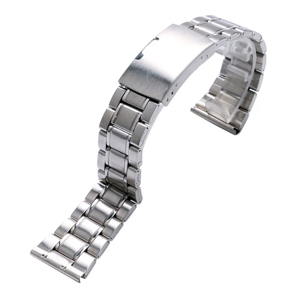 HQ 20 мм 22 мм ремешок Нержавеющая сталь складная застежка смотреть группы Серебряный браслет для Для мужчин Для женщин наручные часы