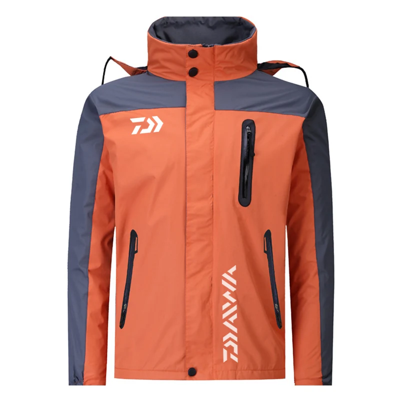 Outdoor Daiwa Fishing Clothing For Men Women Autumn Winter Waterproof Warm Fishing Jackets Patchwork Hooded Mountaineering Suits
