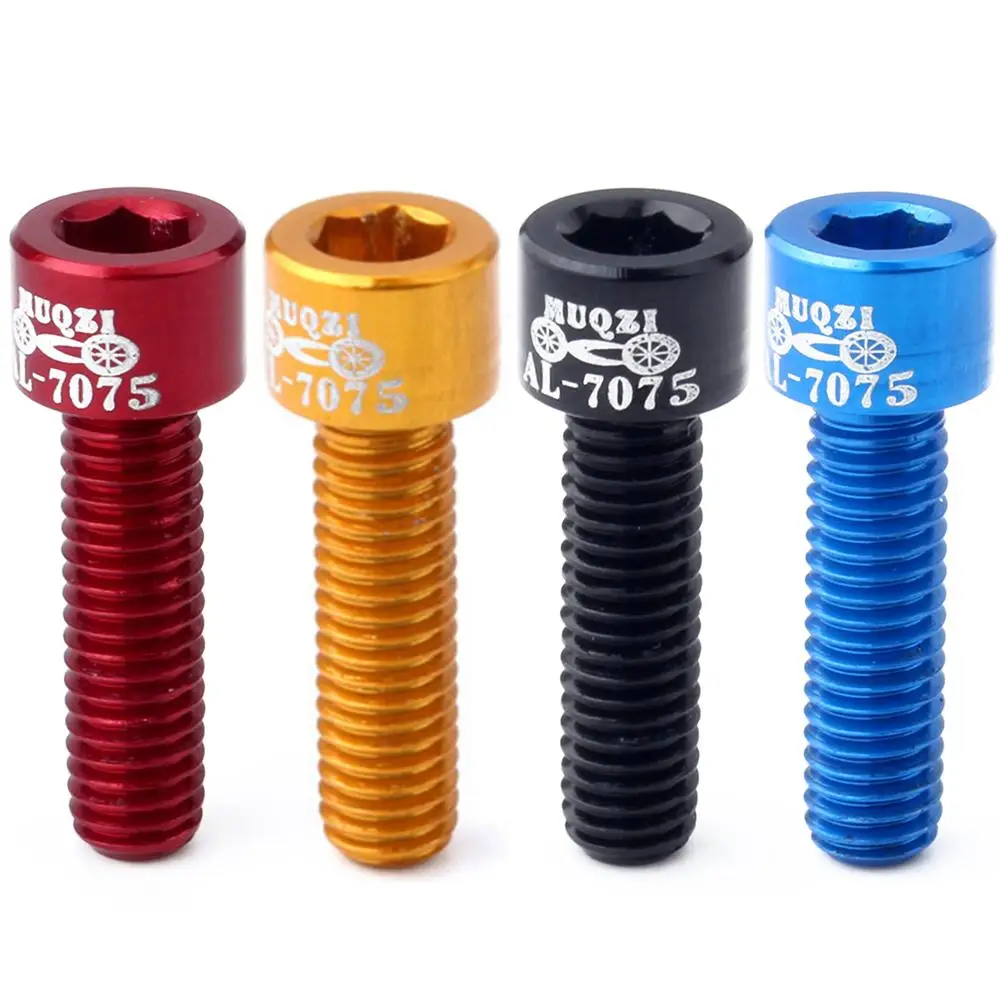 

High Quality 4pcs Bicycle Handlebar Screw 7075 Mountain Dead Fly Road Folding Bike Handle Riser Screw M5 17MM