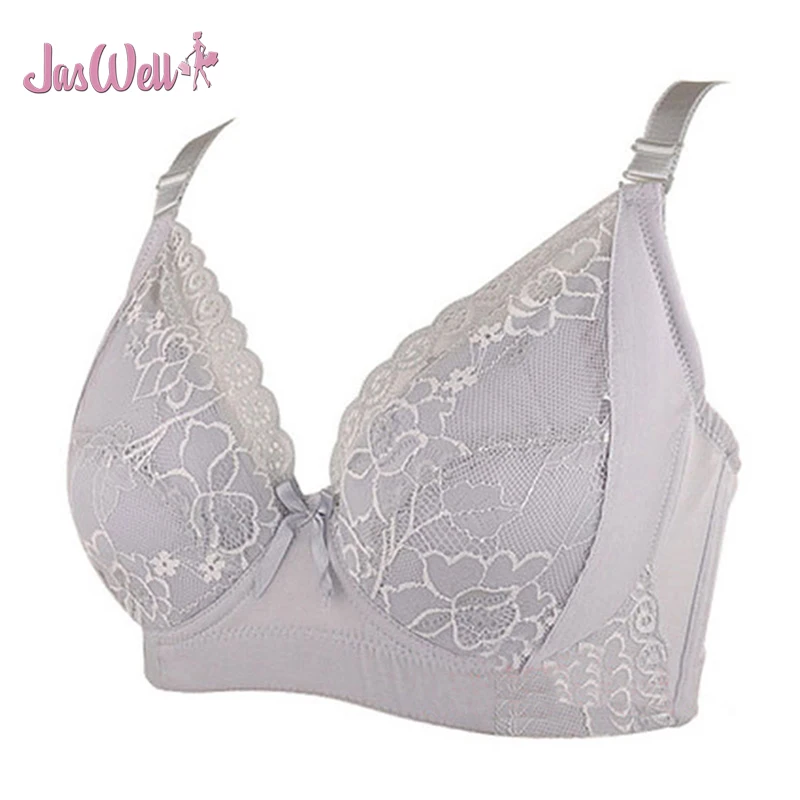 JasWell Women Plus Size Bra Cotton Sexy Lace Push Up Bras Intimate Brassiere Thin Cup Bra Full
