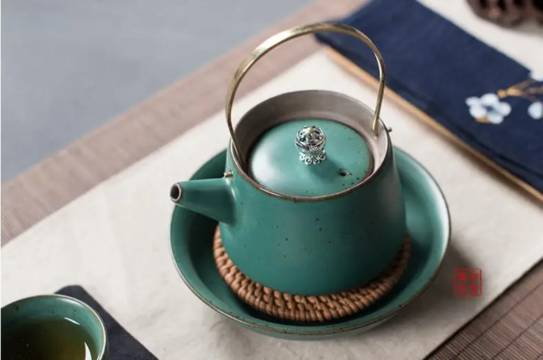 1 шт 220 мл Цзиндэчжэнь ручной работы костяного фарфора керамический чайник кружка Celadon чайный набор кунг-фу чайники ручной работы