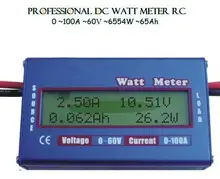 Freeshipping New Digital 60V 100A Battery Balance LCD Voltage Power Analyzer Watt Meter