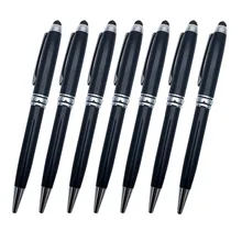 100pcs/lot Stylus Pen 2 in1 Touch Screen Ballpoint Pen For iPhone iPad Samsung Galaxy Tablet PC Phone Black Can Custom Your Logo