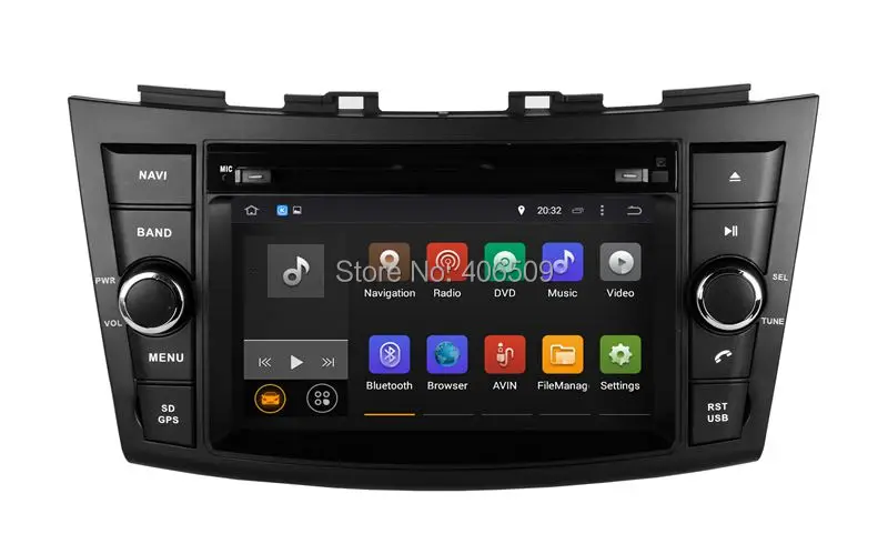 Top Android 7.1 Car DVD Player GPS Navigation for Suzuki Swift 2011-2013 with Radio BT USB AUX WIFI Audio Video Stereo 4Core+2G RAM 0