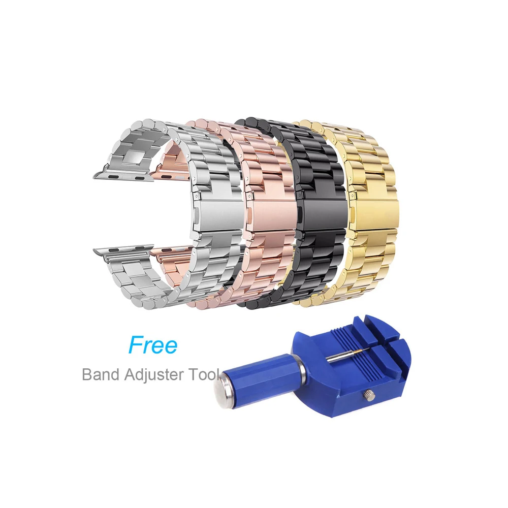 

38mm 42mm Replacement Stainless Steel Strap Band Butterfly Clasp for Apple Watch /Sport/ Edition Series 1/Series 2 Wristband
