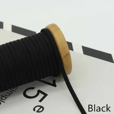 Meetee 23 ярдов 5 мм веревка эластичная лента веревка лента плечевой ремень детская лента для волос кольцо для волос обувь аксессуары ручной работы BD393 - Цвет: Черный