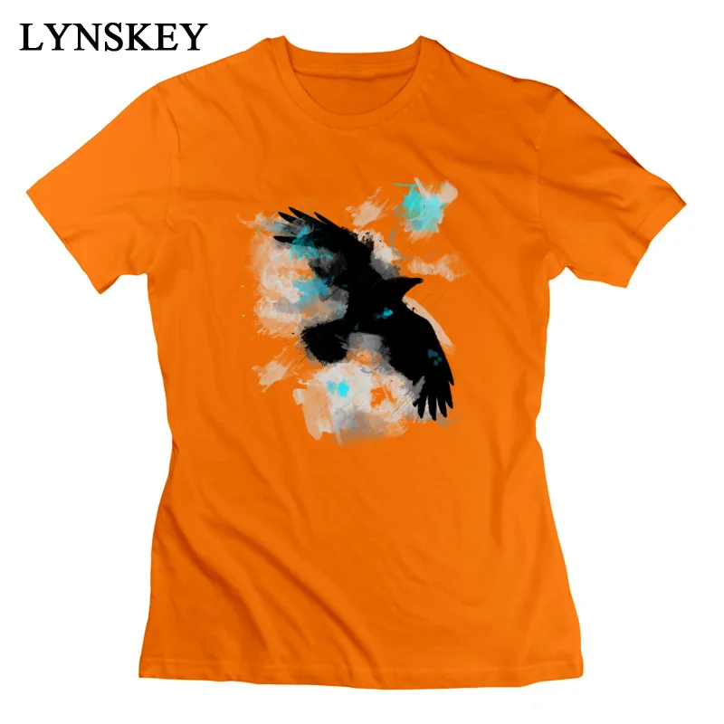 LYNSKEY Design Tops T Shirt New Design Round Neck Short Sleeve Blue Crow 100% Cotton Female T-Shirt Design Summer Autumn Clothing Shirt purple