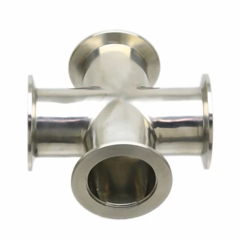 

ISO-KF50 (NW/KF-50) Cross 4-way + Adapter Same Ends Vacuum Flanges Fitting SS304 Stainless Steel 304