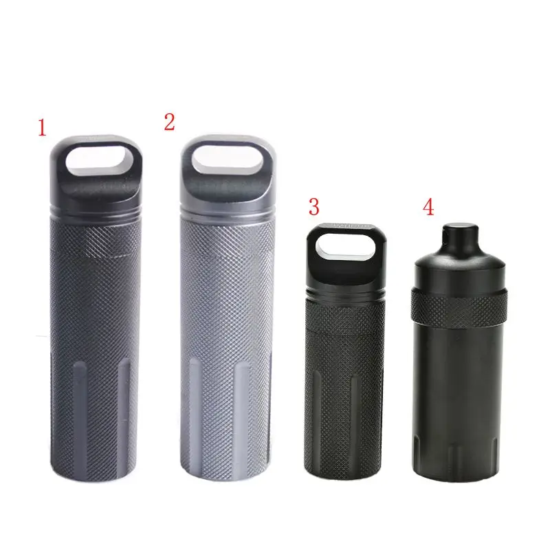

Outdoor Super Strong CNC Waterproof Emergency First Aid Survival Pill Bottle Camping EDC Tank Box For Cigarettes Matches
