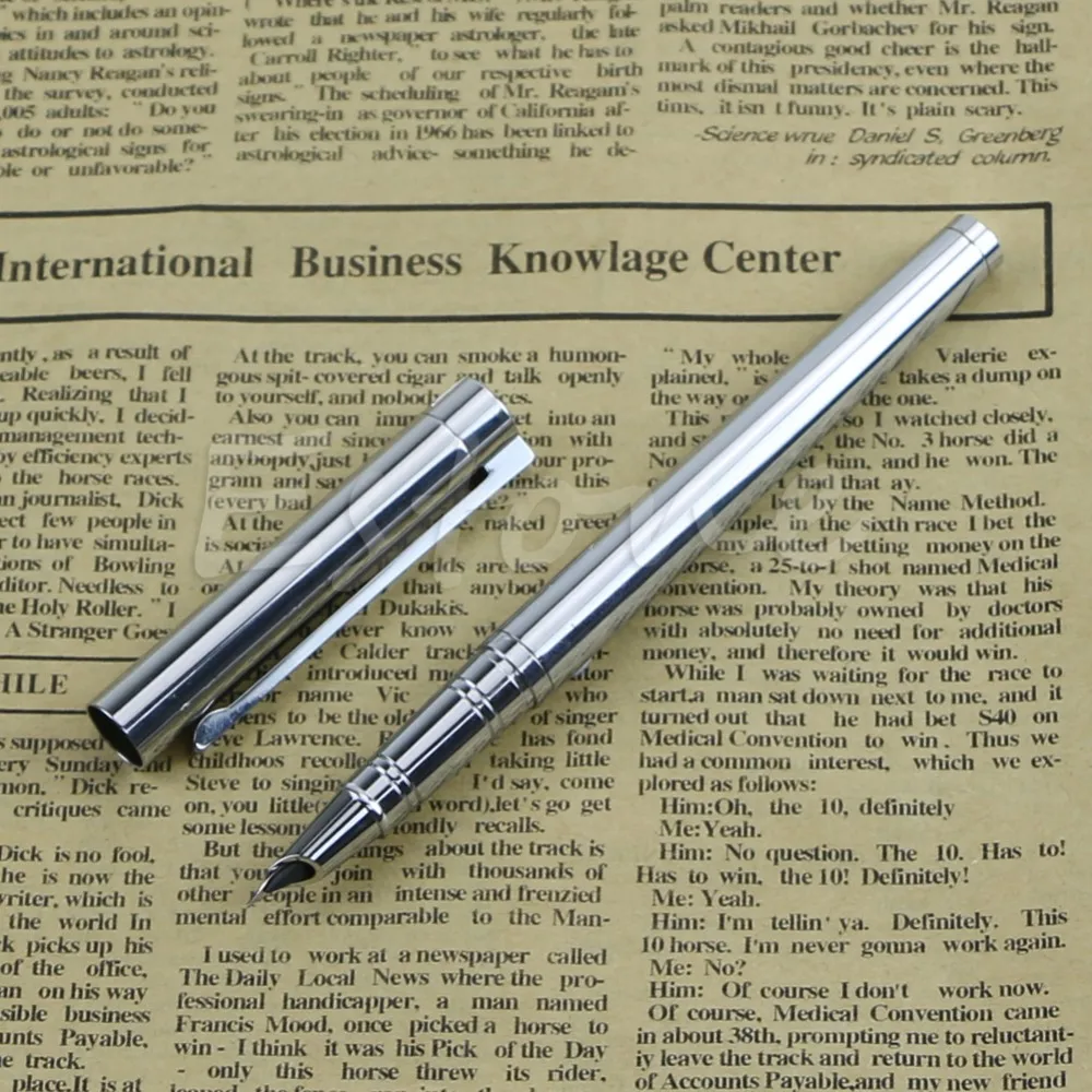 Горячее предложение, новинка Jinhao 126, отличная Серебряная перьевая ручка с колпачком, авторучка