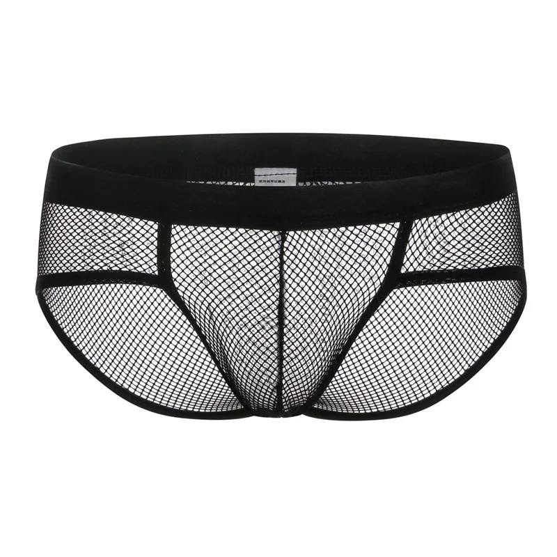 

SAYFUT New Men's Sexy Mesh Briefs Shorts Pants Pouch Trunks Underpants Gay Briefs Transparent Ropa Interior Jockstrap Underwear