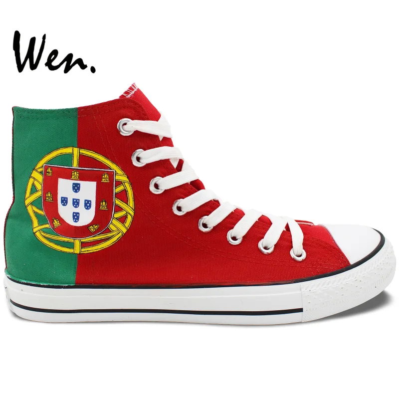 Wen Unisex Casual Sneakers Hand Painted Shoes Custom Design Portugal