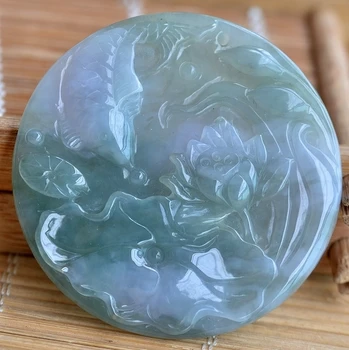 

Exquisite natural jade lotus pendant j4#