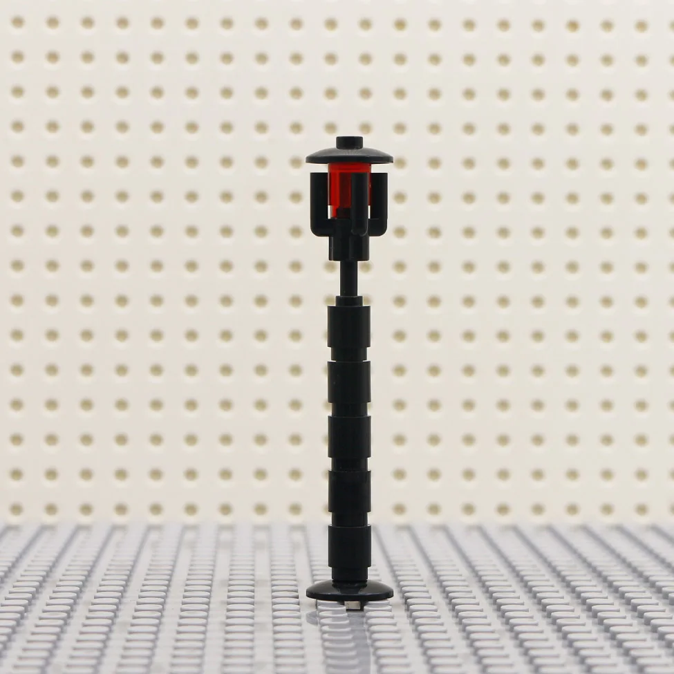 Lego Christmas Village RED STREET LIGHT City Minifig Train Station Lamp Post