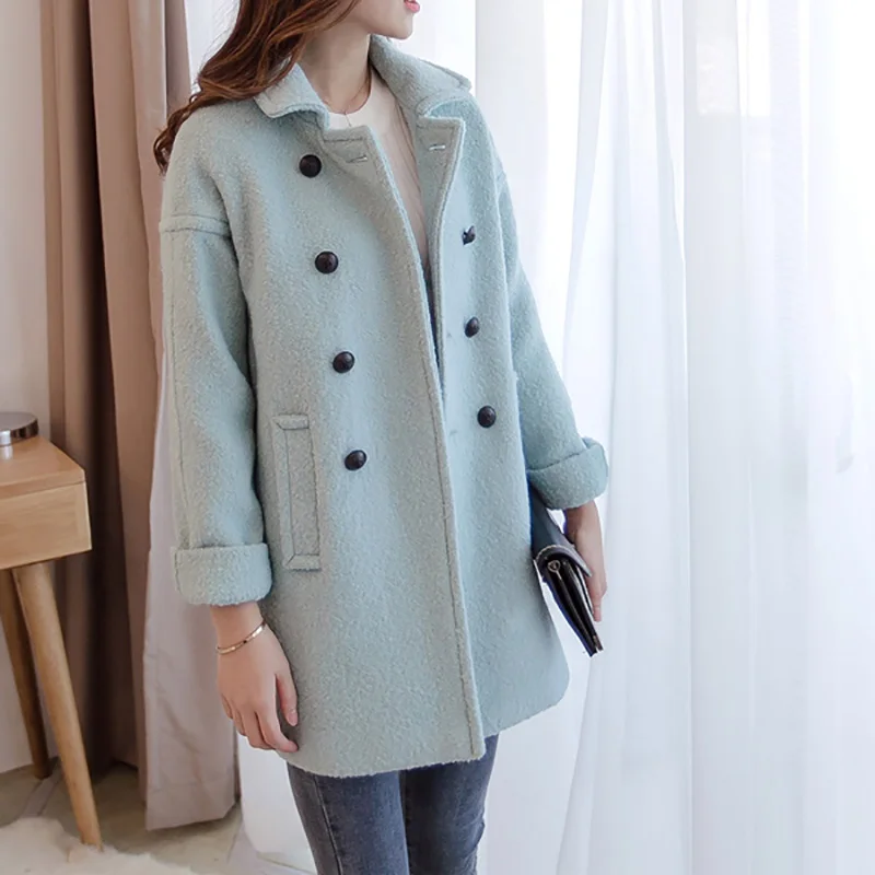 Hot sale women coat winter jacket wool coat 2016 new fashion Korean Thicken long sleeve woolen ...