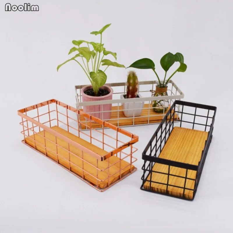

NOOLIM Iron Storage Basket Desktop Storage Japanese Storage Basket Wire Basket Succulent Flower Basket Desktop Organizer