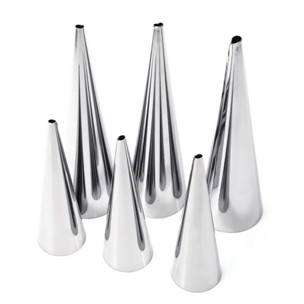 3pcs/set Baking Cones Stainless Steel Spiral Baked Croissants Tube Horn