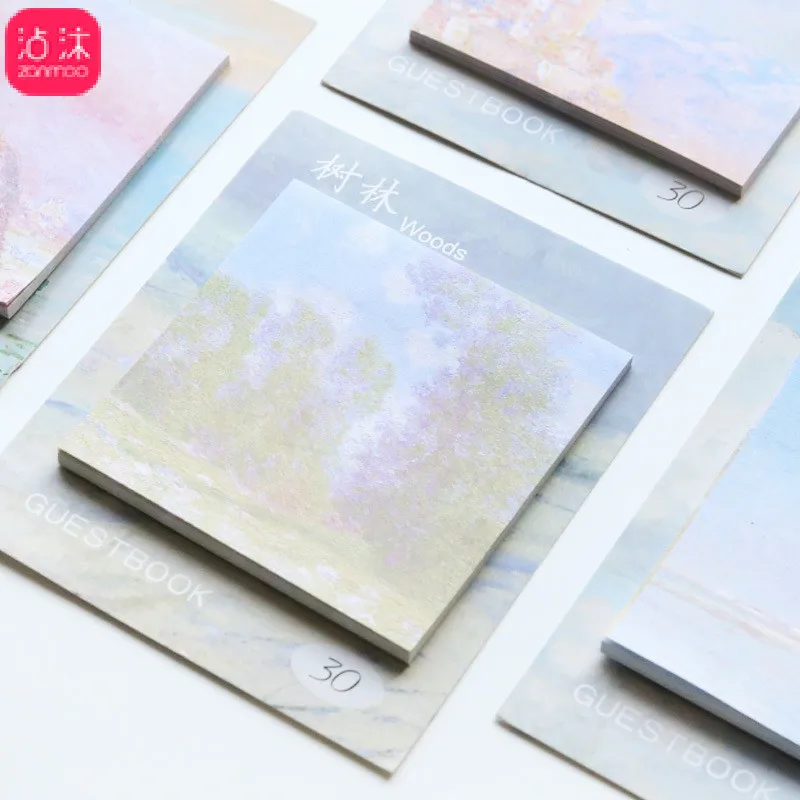 

Japan and South Korea Stationery Oil Painting Message Note N Times Sticky Sticker Oil Painting Memo Note Hand Sticker Post-it No