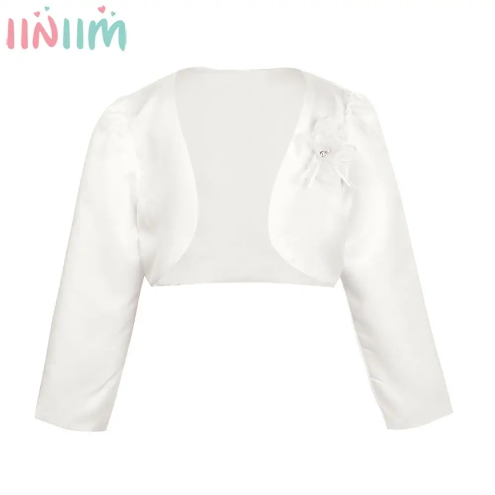 Iiniim Anak Perempuan Lengan Panjang Pakaian Bolero Jaket