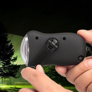 

Mini Portable Hand Crank Dynamo 3 LED Solar Powered Flashlight Household Outdoor Emergency Camping Torch