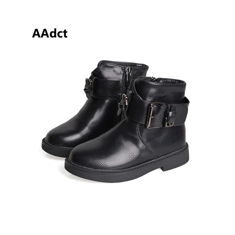 

AAdct 2018 autumn and winter new girls short boots Fashion leather kids boots for girls High quality children boots