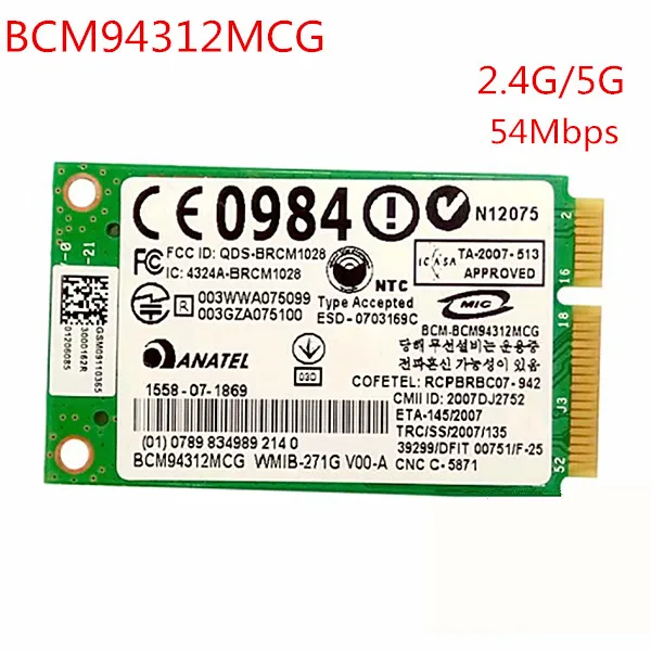 Беспроводная Wi Fi карта BCM94312MCG MINI PCI E для HP dv4 dv5 dv7 CQ45 CQ40 6730b 2530 SPS 459263 002|Сетевые карты|